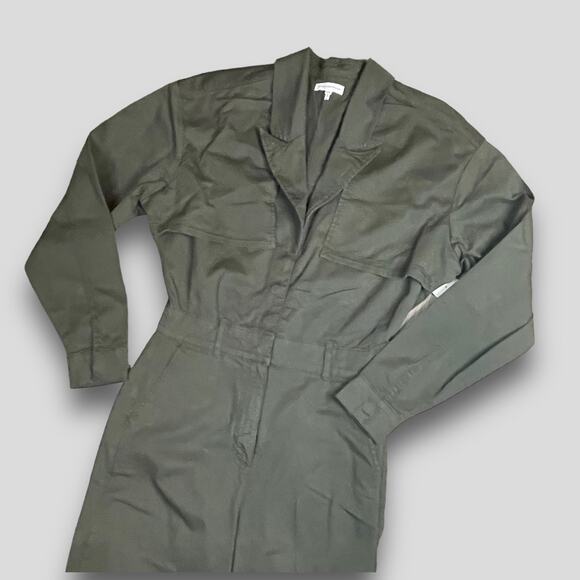 GOOD AMERICAN NEW RETRO WORKWEAR JUMPSUIT OLIVE GREEN SIZE 1 - Picture 3 of 10